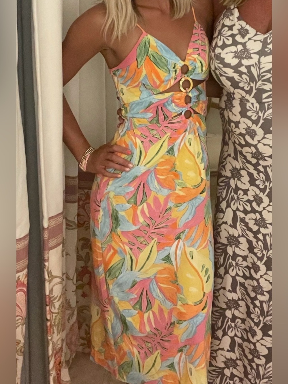 Tropical midi dress